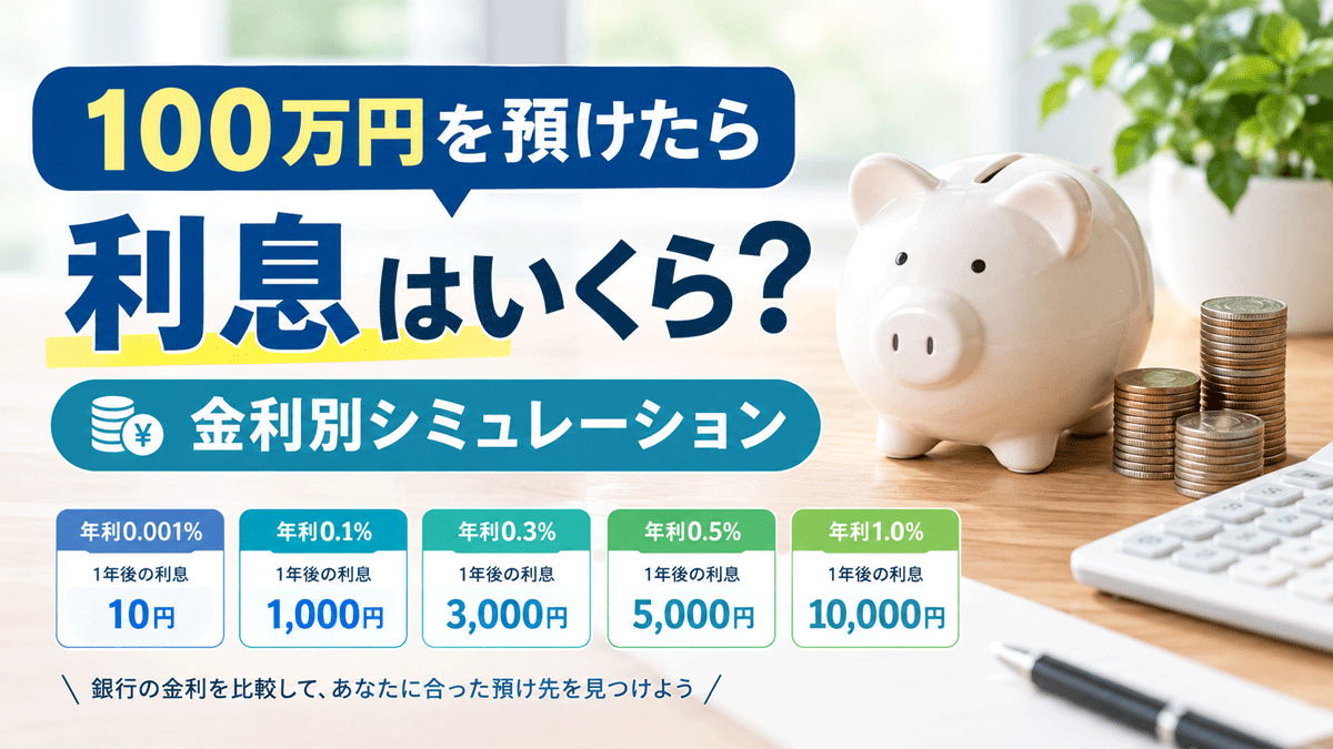 100万円を預けたら利息はいくら？