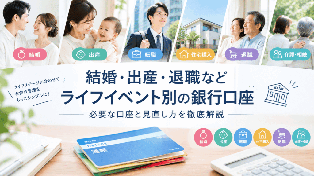 結婚・出産・退職などライフイベント別の銀行口座