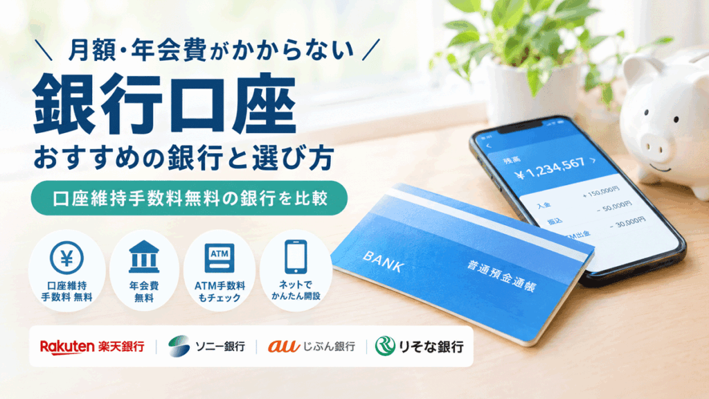 月額・年会費がかからない銀行口座おすすめ