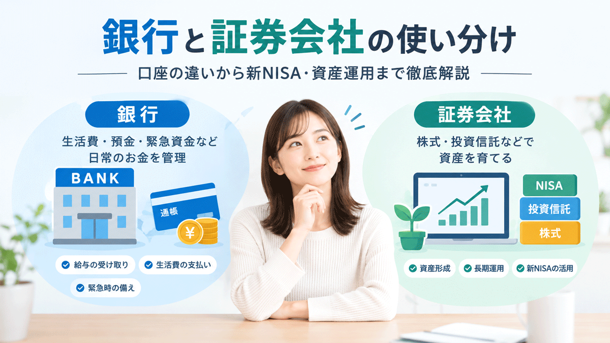 銀行と証券会社の使い分け