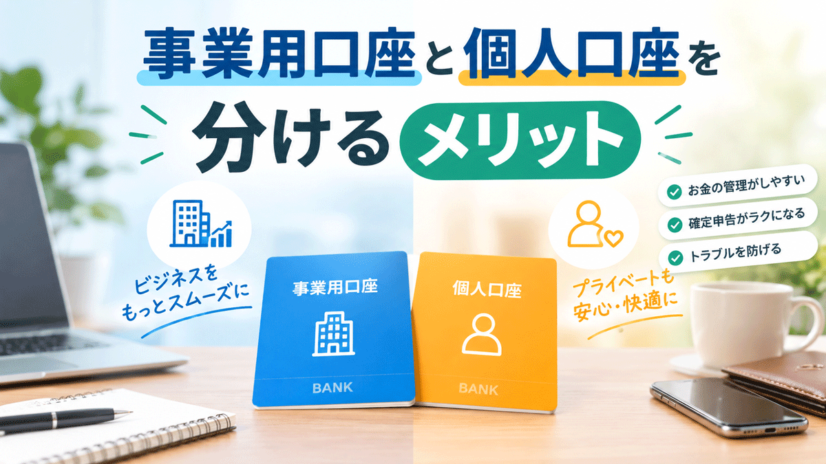 事業用口座と個人口座を分けるメリットとは？
