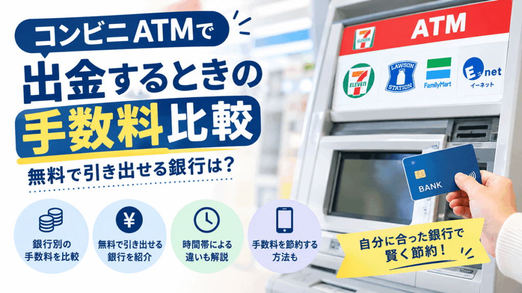 コンビニATMで出金するときの手数料比較