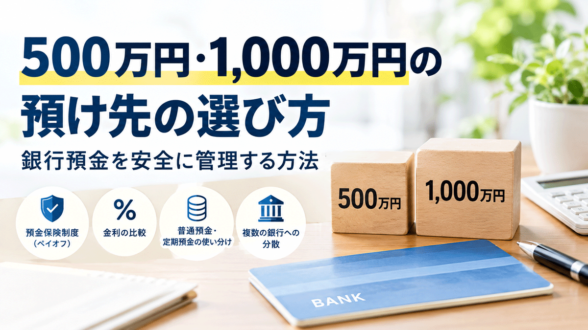 500万円・1,000万円の預け先の選び方