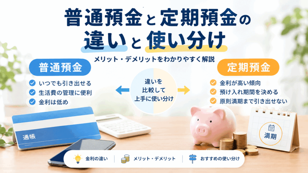 普通預金と定期預金の違いと使い分け