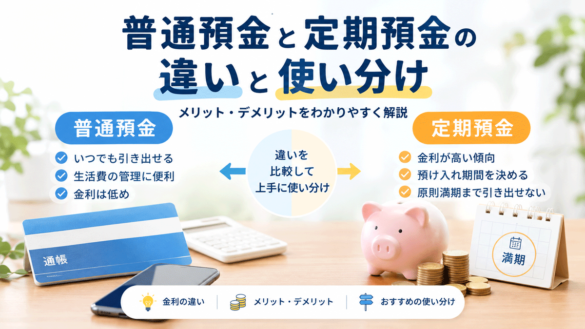 普通預金と定期預金の違いと使い分け