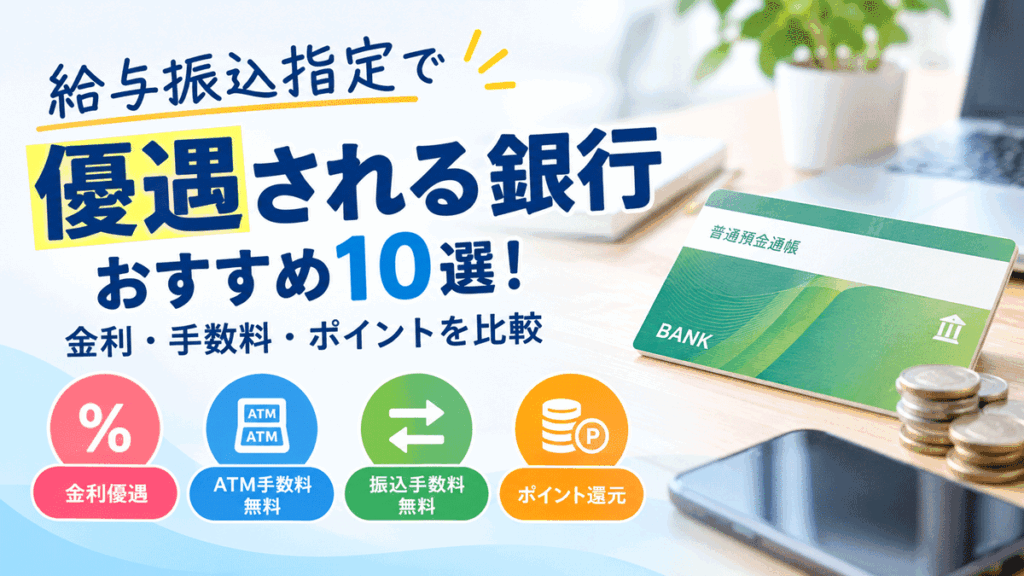 給与振込指定で優遇される銀行おすすめ比較