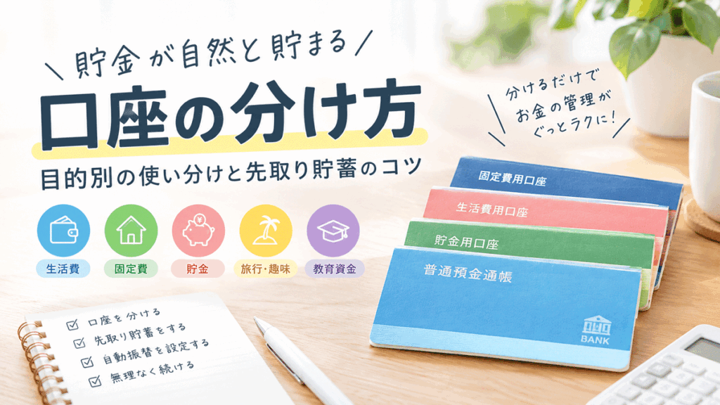 貯金が自然と貯まる口座の分け方