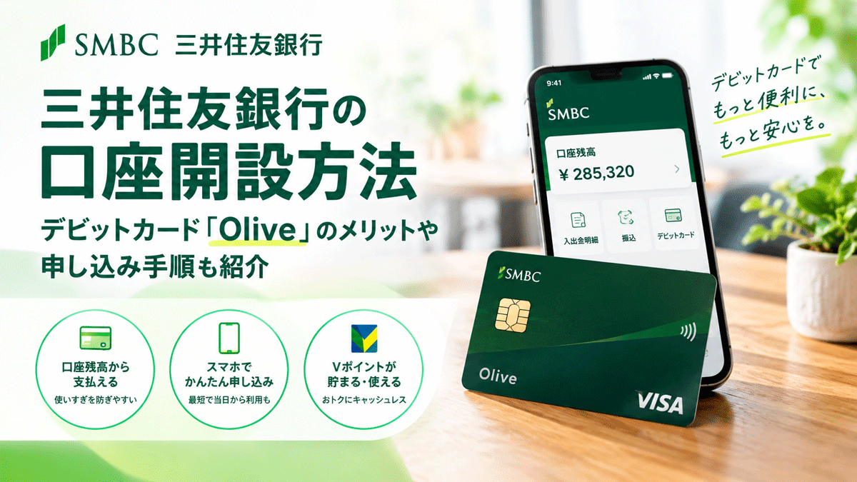 三井住友銀行の口座開設方法を解説